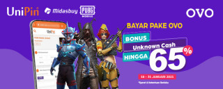 Dapatkan Bonus Unknown Cash Hingga 65% dengan menggunakan e-wallet